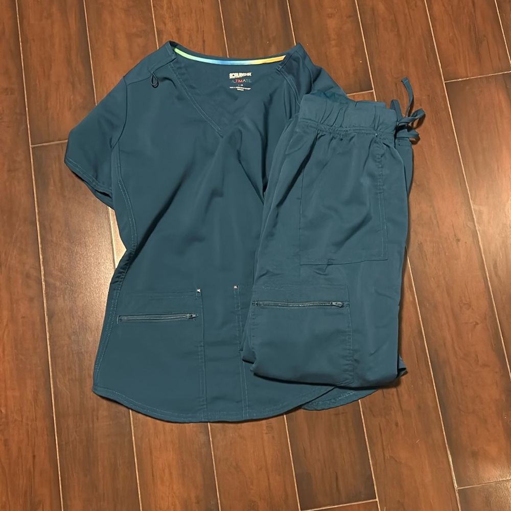 Caribbean Blue Scrub Set